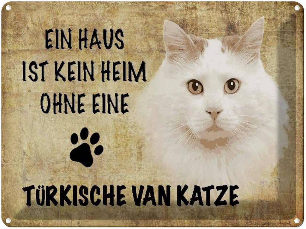 [LA-1790068] Blechschild 30x40 cm türkische Van Katze
