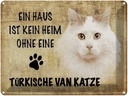 Blechschild 30x40 cm türkische Van Katze