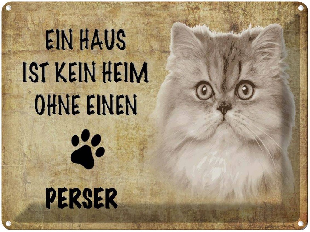 [LA-1790069] Blechschild 30x40 cm Perser Katze ohne kein Heim