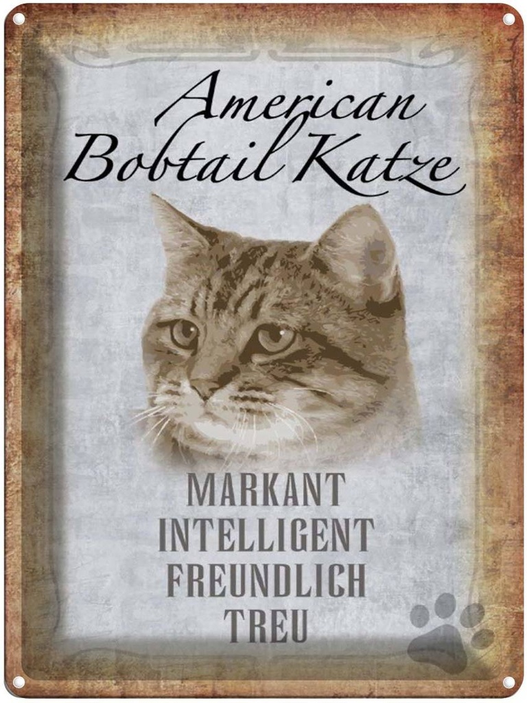 [LA-1790071] Blechschild 40x30 cm American Bobtail Katze