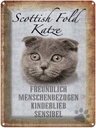 Blechschild 40x30 cm Scottish Fold Katze