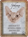 Blechschild 40x30 cm Sphynx Katze