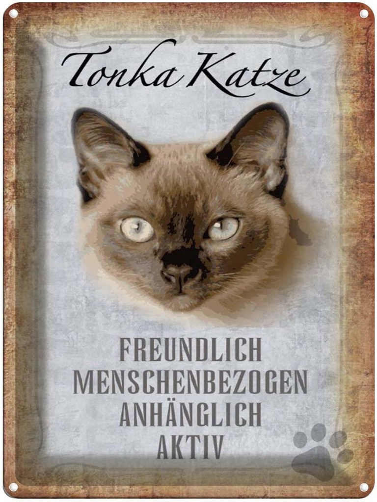 [LA-1790106] Blechschild 40x30 cm Tonka Katze