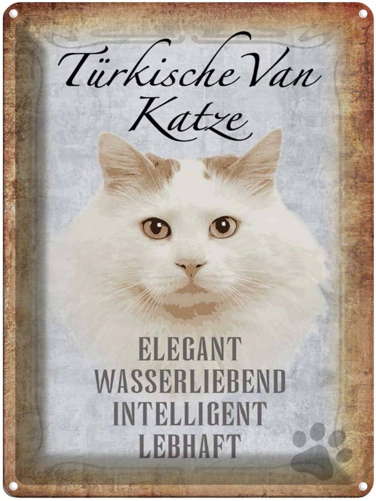 [LA-1790109] Blechschild 40x30 cm türkische Van Katze