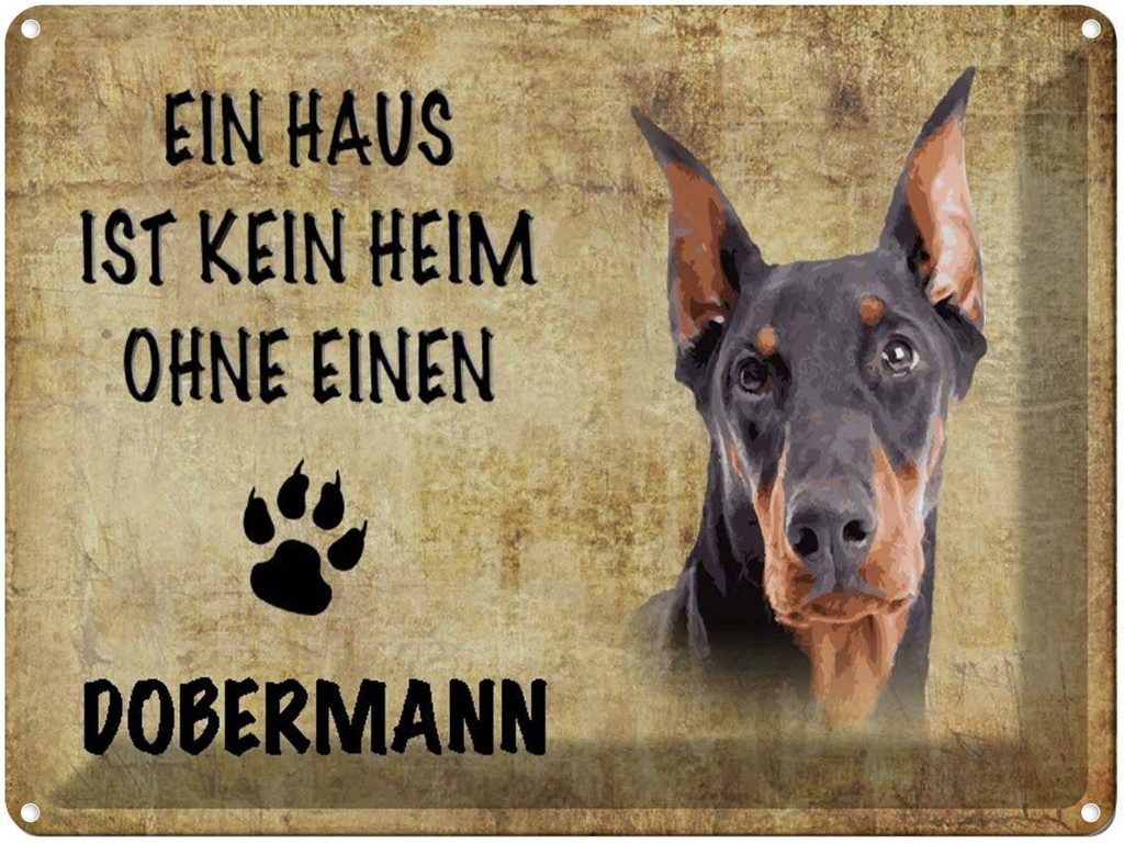 [LA-1790125] Blechschild 30x40 cm Dobermann Hund ohne kein Heim