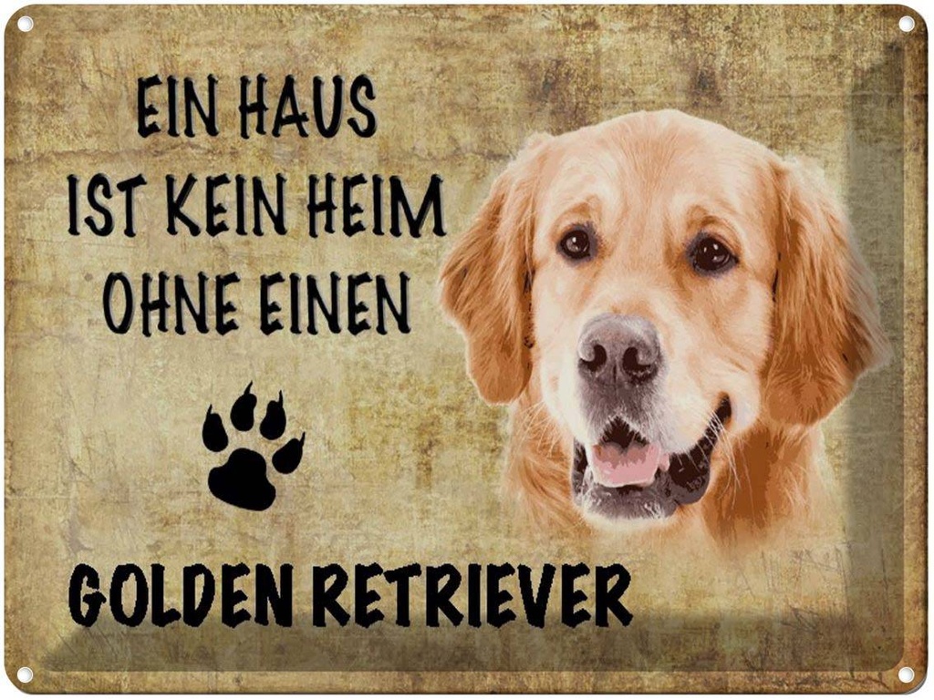 [LA-1790126] Blechschild 30x40 cm Golden Retriever Hund