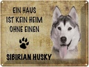 Blechschild 30x40 cm Sibirian Husky Hund