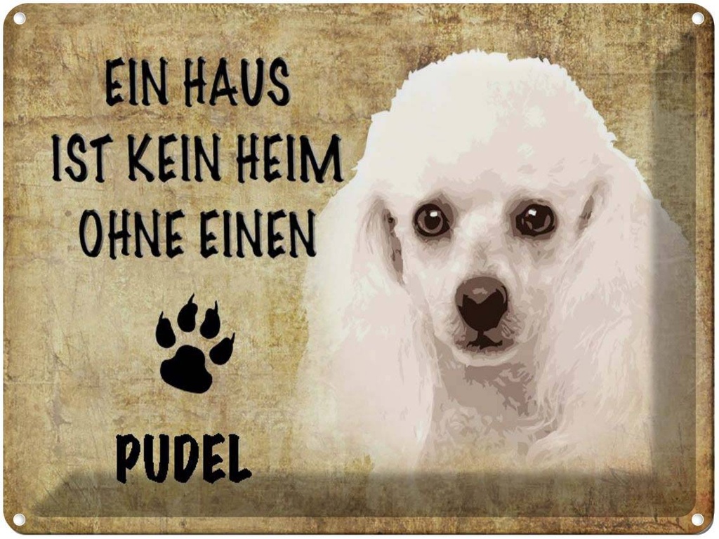 [LA-1790135] Blechschild 30x40 cm Pudel Hund