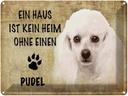 Blechschild 30x40 cm Pudel Hund