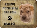 Blechschild 30x40 cm Shar Pei Hund