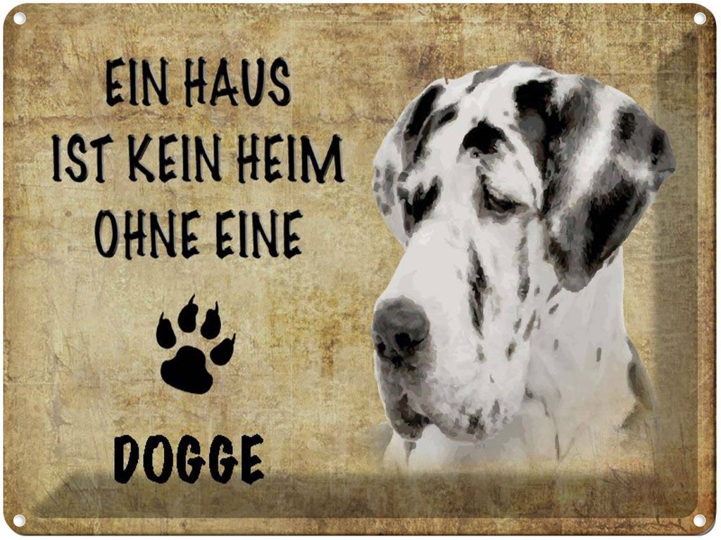 [LA-1790146] Blechschild 30x40 cm Dogge Hund