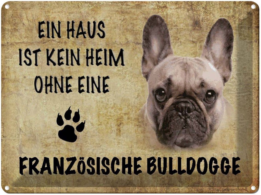 [LA-1790147] Blechschild 30x40 cm Französische Bulldogge Hund