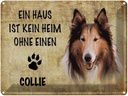 Blechschild 30x40 cm Collie Hund
