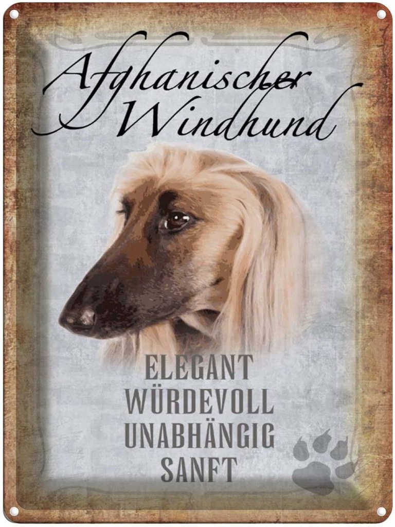 [LA-1790151] Blechschild 40x30 cm Afghanischer Windhund Hund Spruch Zitat