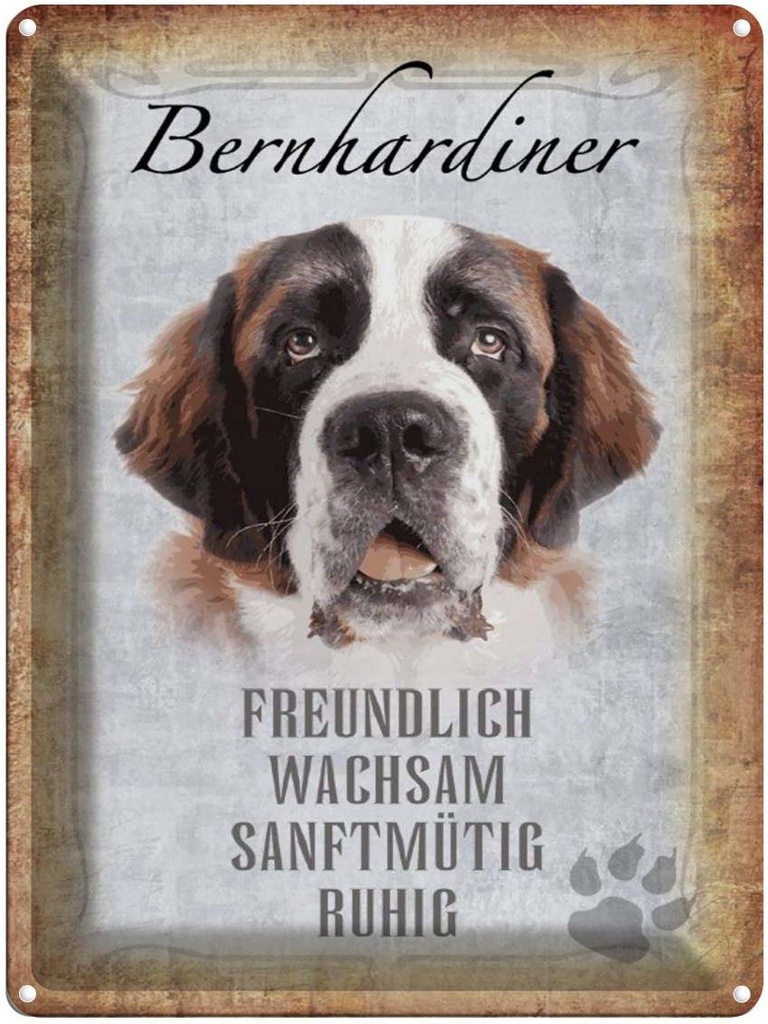 [LA-1790154] Blechschild 40x30 cm Bernhardiner Hund Amerika USA American Diner