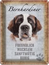 Blechschild 40x30 cm Bernhardiner Hund Amerika USA American Diner