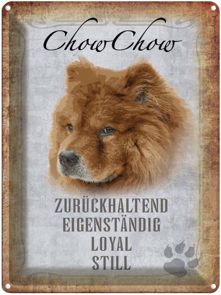 [LA-1790161] Blechschild 40x30 cm Chow Hund loyal