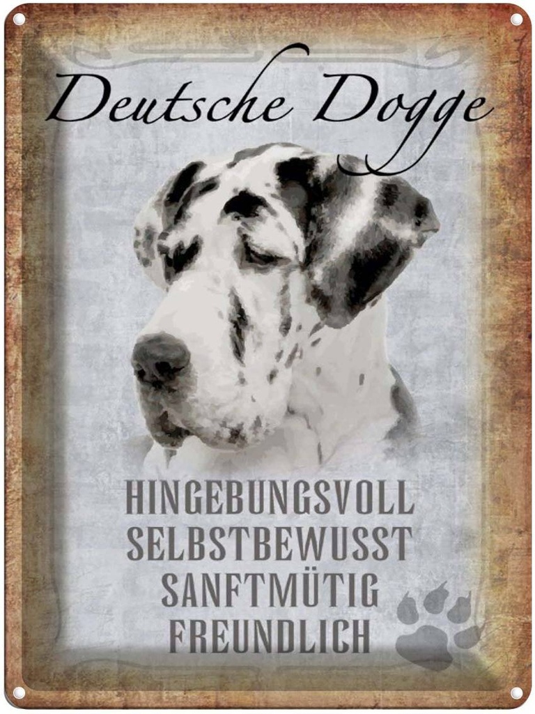 [LA-1790166] Blechschild 40x30 cm Deutsche Dogge Hund