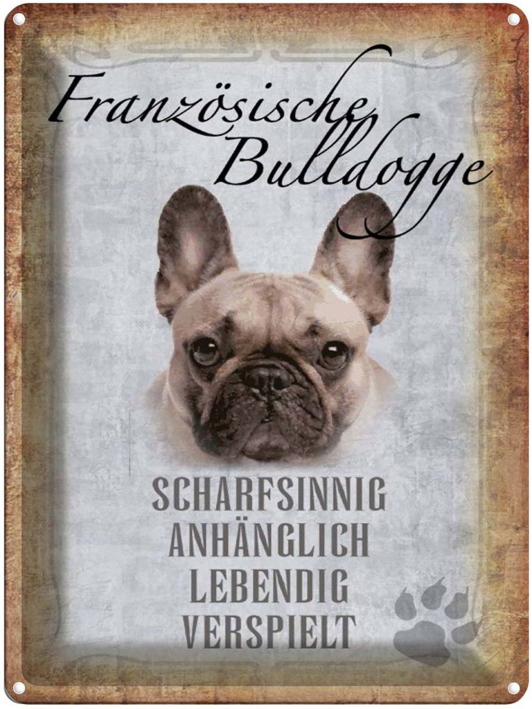 [LA-1790167] Blechschild 40x30 cm Französische Bulldogge Hund