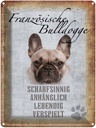 Blechschild 40x30 cm Französische Bulldogge Hund
