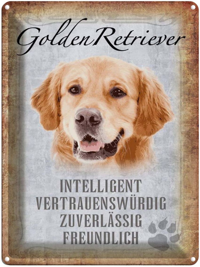 [LA-1790168] Blechschild 40x30 cm Golden Retriever Hund