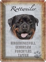 Blechschild 40x30 cm Rottweiler Hund