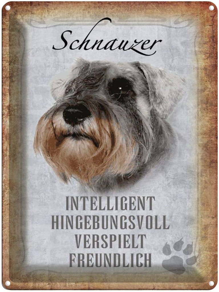 [LA-1790180] Blechschild 40x30 cm Schnauzer Hund