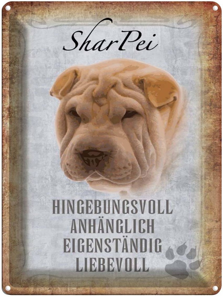 [LA-1790183] Blechschild 40x30 cm Shar Pei Hund