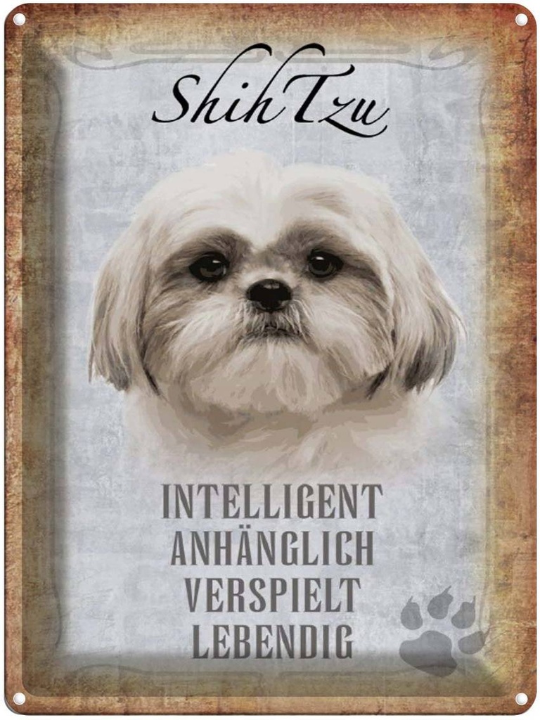 [LA-1790184] Blechschild 40x30 cm Shih Tzu Hund