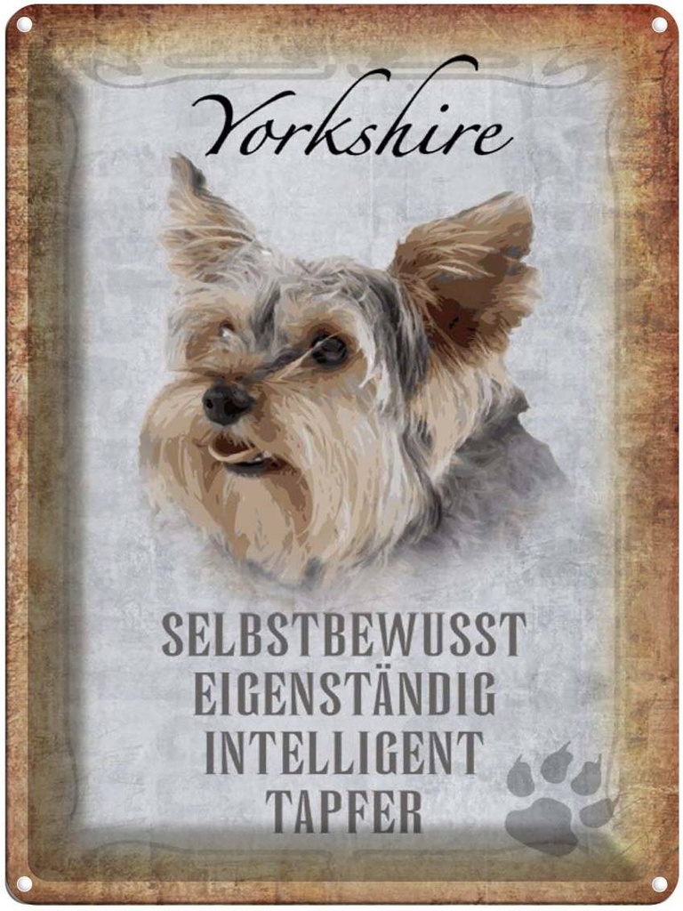 [LA-1790185] Blechschild 40x30 cm Yorkshire Hund