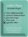 Blechschild 40x30 cm Lieber Papa ich danke Liebe