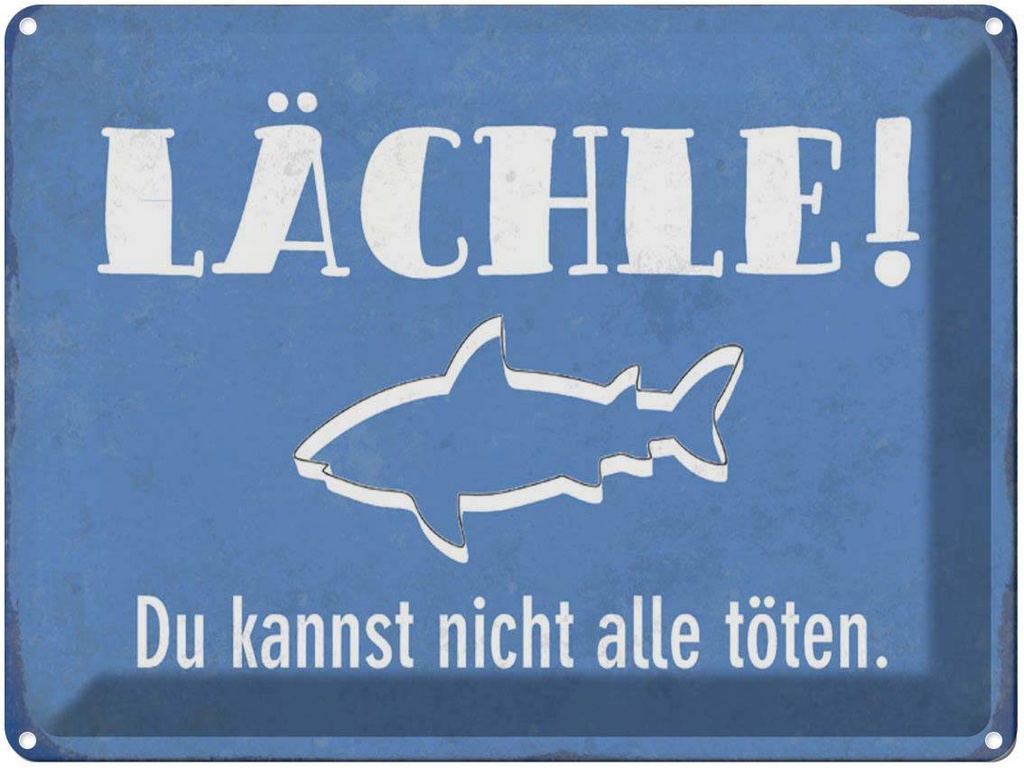 [LA-1790205] Blechschild 30x40 cm lächle Du kannst nicht alle Spruch Zitat