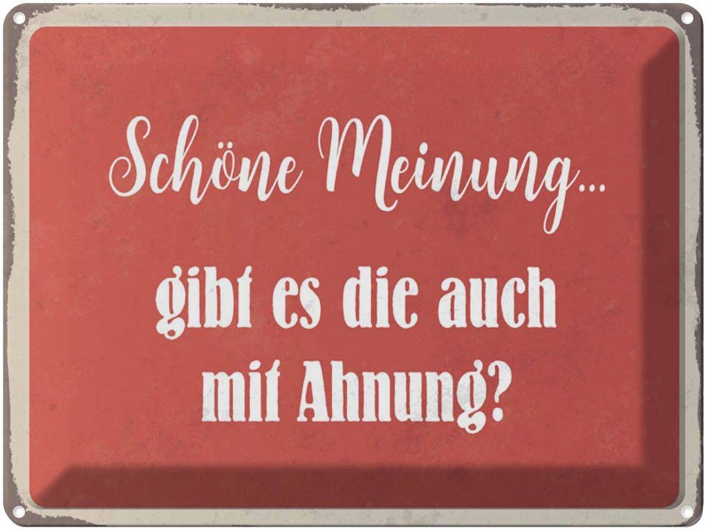 [LA-1790213] Blechschild 30x40 cm schöne Meinung gibt mit Ahnung Spruch Zitat