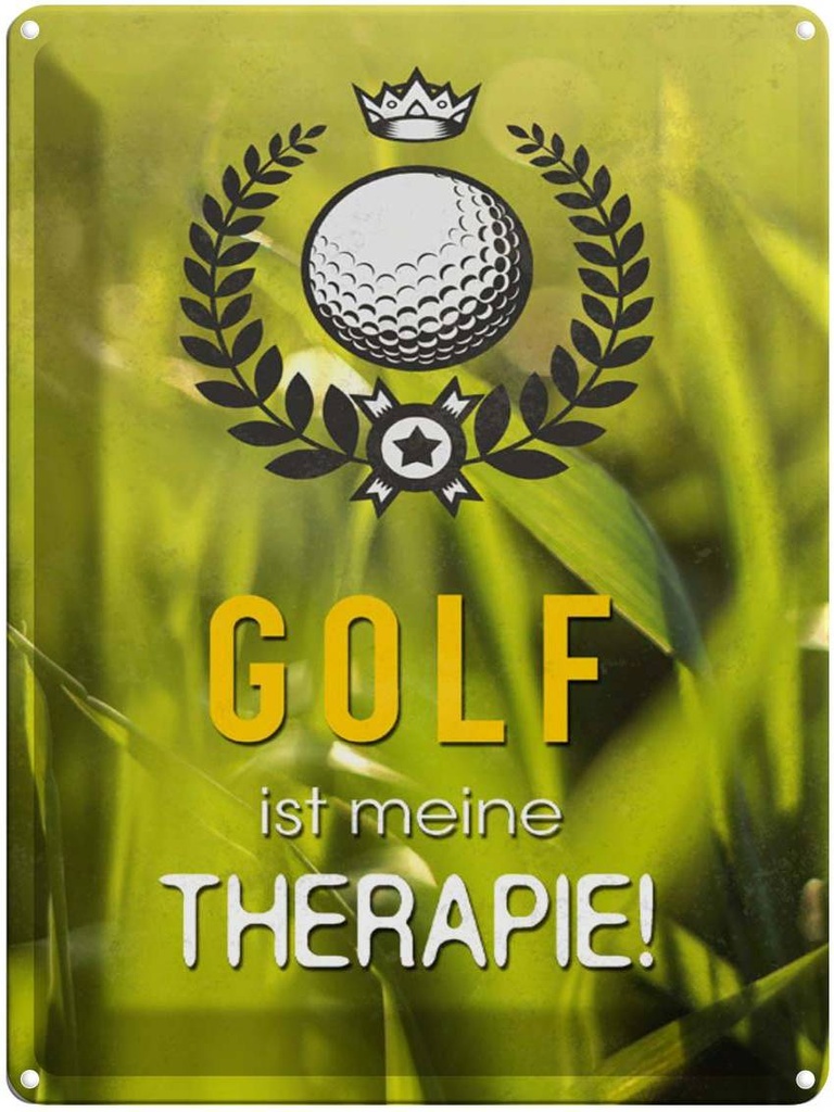 [LA-1790236] Blechschild 40x30 cm Golf ist meine Therapie Spruch Zitat