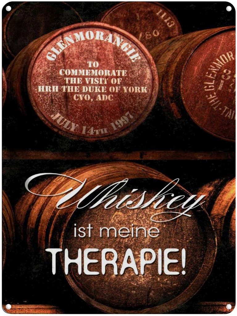 [LA-1790237] Blechschild 40x30 cm Whiskey ist meine Therapie Spruch Zitat