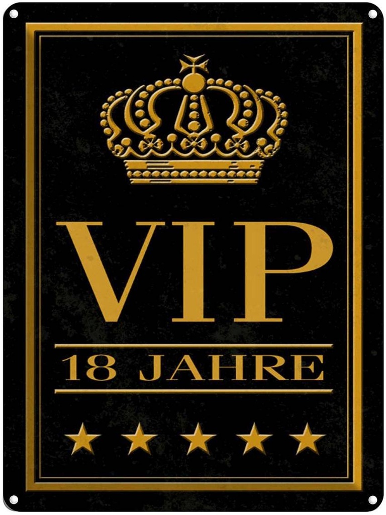 [LA-1790244] Blechschild 40x30 cm VIP 18 Jahre Geburtstag Feiern Party