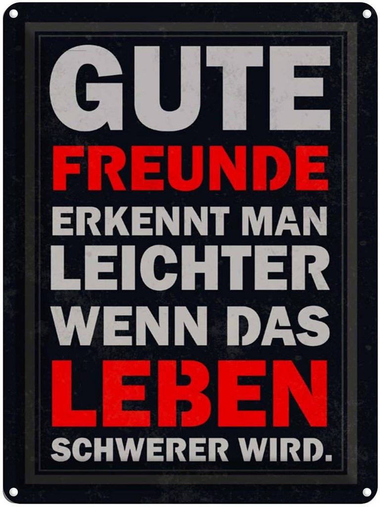 [LA-1790246] Blechschild 40x30 cm gute Freunde erkennt man Spruch Zitat