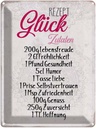 Blechschild 40x30 cm Rezept Glück Zutaten Spruch Zitat