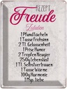 Blechschild 40x30 cm Rezept Freude Zutaten Spruch Zitat