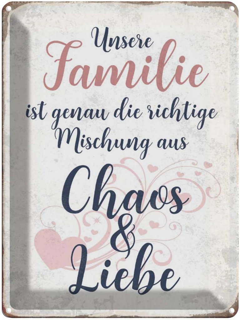 [LA-1790253] Blechschild 40x30 cm unsere Familie Spruch Zitat