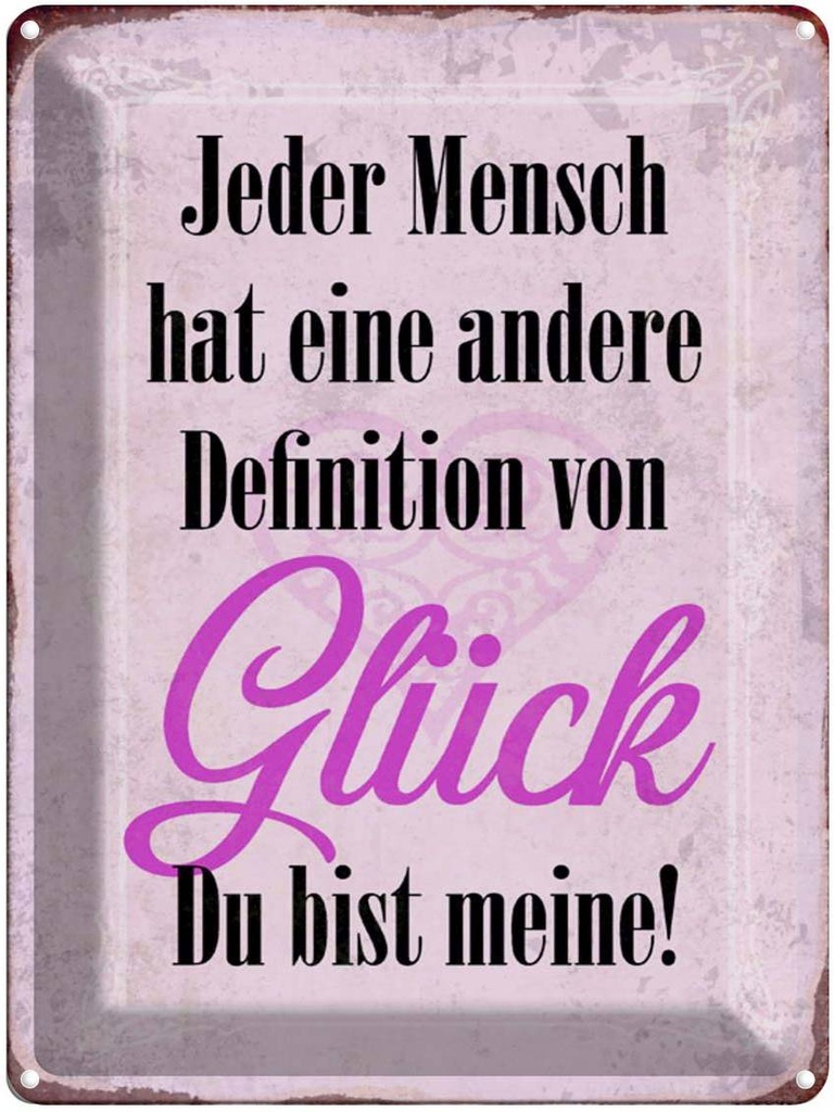 [LA-1790254] Blechschild 40x30 cm Glück du bis meine Spruch Zitat