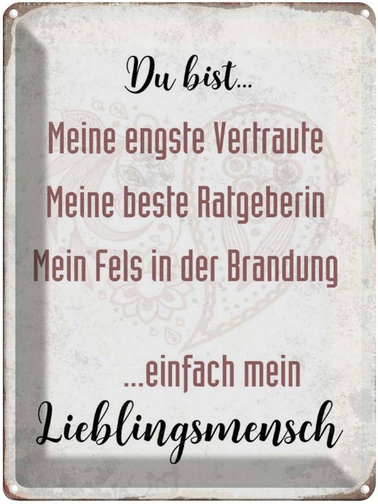 [LA-1790256] Blechschild 40x30 cm du bist einfach Lieblingsmensch Spruch Zitat