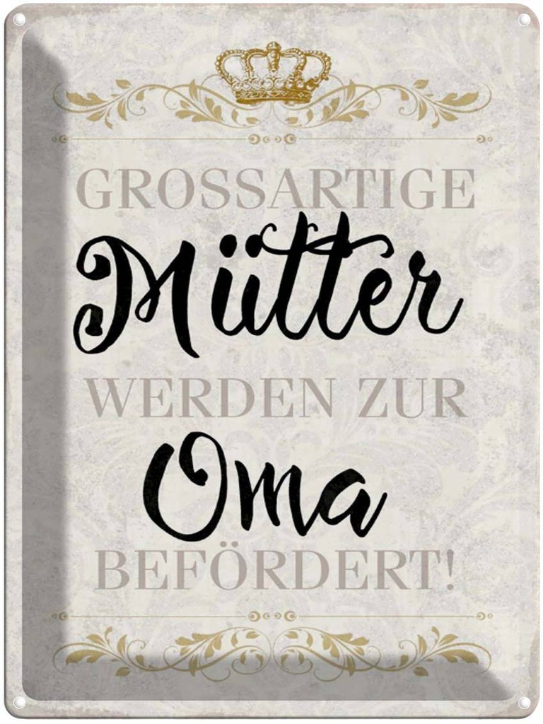 [LA-1790257] Blechschild 40x30 cm grossartig Mütter werden zur Oma Spruch Zitat