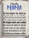 Blechschild 40x30 cm Danke Mama du bist für mich da Spruch Zitat
