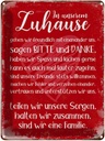 Blechschild 40x30 cm Zuhause sind wir eine Familie Spruch Zitat