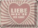 Blechschild 30x40 cm Retro liebe sich wer kann
