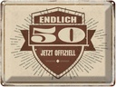 Blechschild 30x40 cm Retro Glückwunsch endlich 50 Spruch Zitat