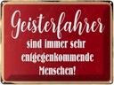 Blechschild 30x40 cm Geisterfahrer sind Menschen Spruch Zitat