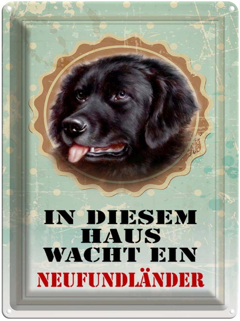 [LA-1790291] Blechschild 40x30 cm Hund diesem Haus wacht Neufundländer