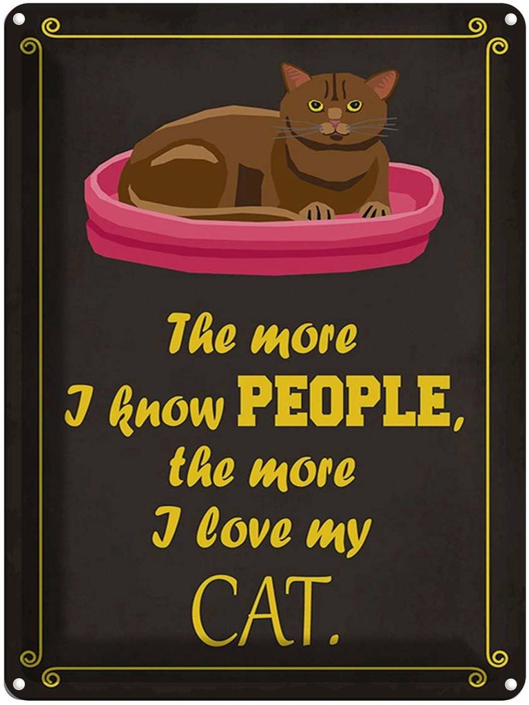 Blechschild 40x30 cm Katze i love my Cat